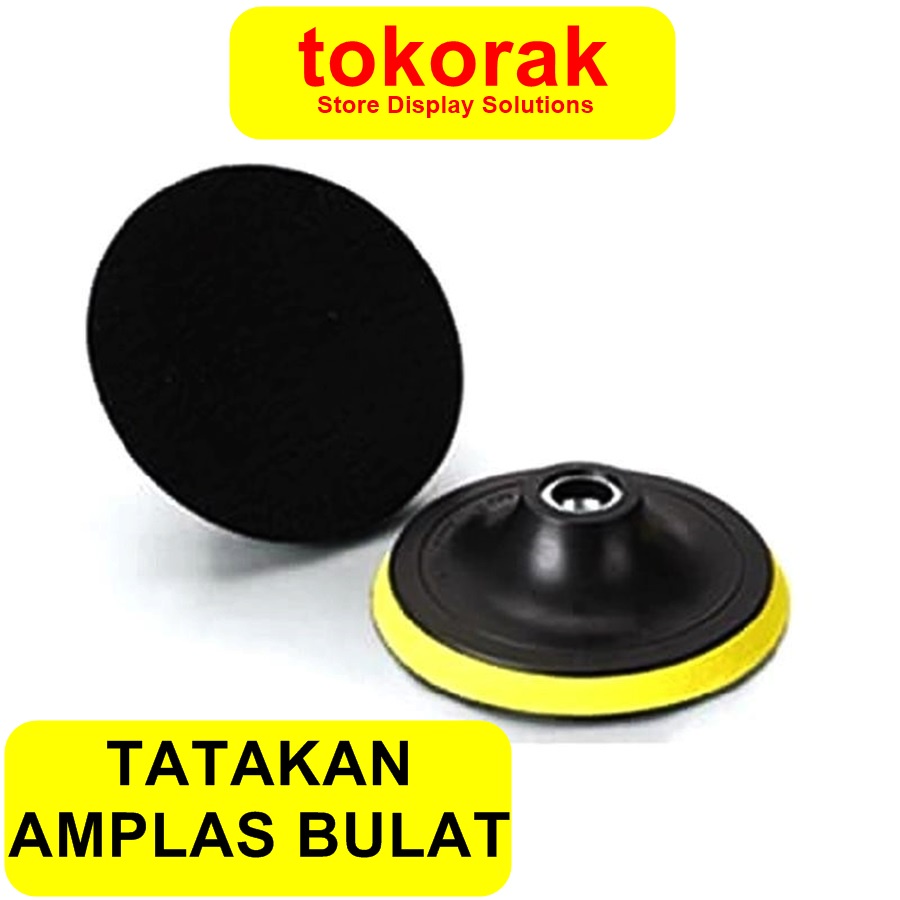 TATAKAN AMPLAS VELCRO 4 INCH GERINDA TANGAN - PAD PEREKAT AMPLAS BULAT