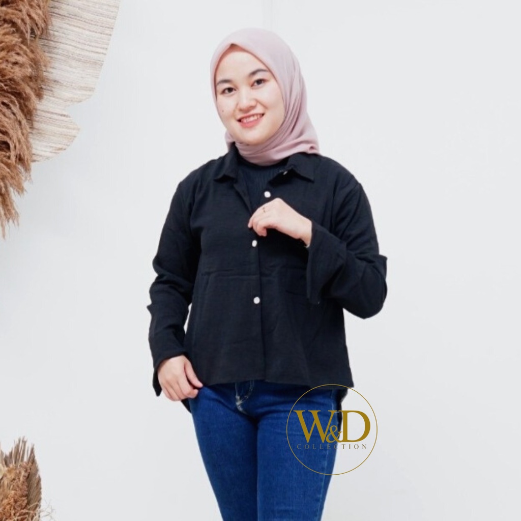 KEMEJA WANITA BLUS POLOS CRINKLE AIRFLOW