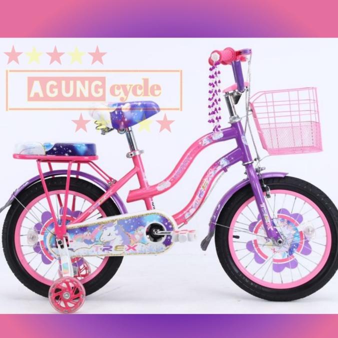 Sepeda Mini Trex 16 Inch Unicorn Anak Perempuan #Original