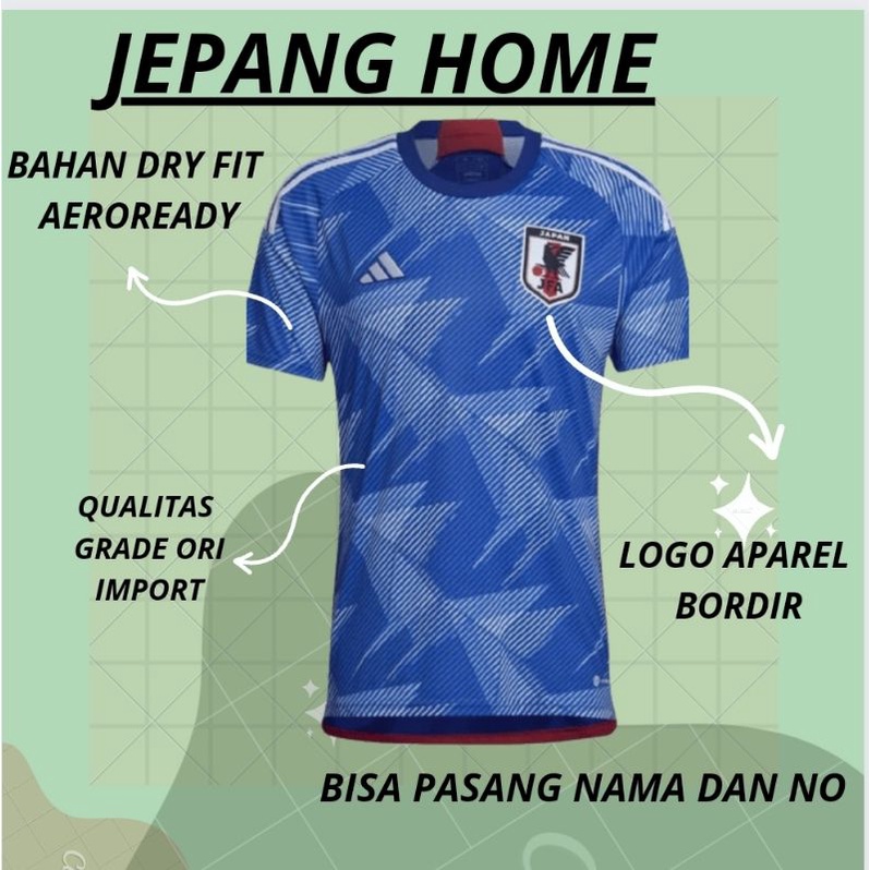 JERSEY JEPANG_PIALA DUNIA 2022 QATAR BAJU BOLA TIMNAS JAPAN JERSY NEGARA HOME AWAY GRADE ORI IMPORT 