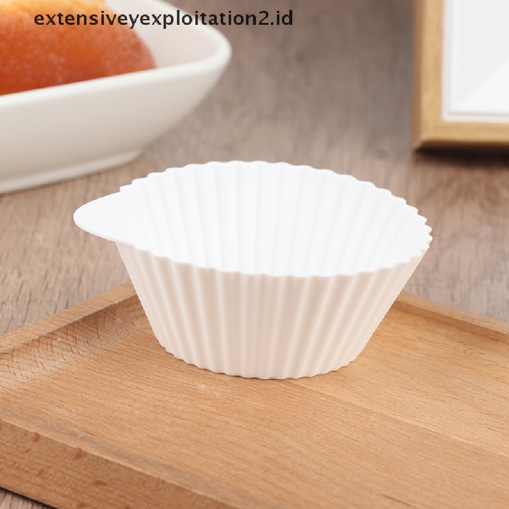 {NEW} 5pcs Cetakan Kue Silikon Cetakan Muffin Bulat DIY Aksesoris Baking Dapur.