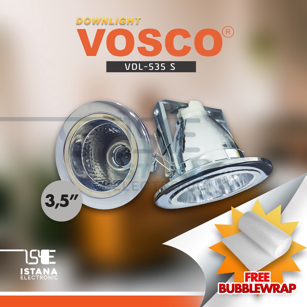 Downlight Lampu Termurah!  3.5 s.d 5 inch MATERIAL PREMIUM, BEST SELLER 3.5 Inch , 4 Inch DAN 5 Inch (Tinggi Fitting Dapat Di Stel) E27 Bulat / Lampu Plafon material Chrome FREE ONGKIR