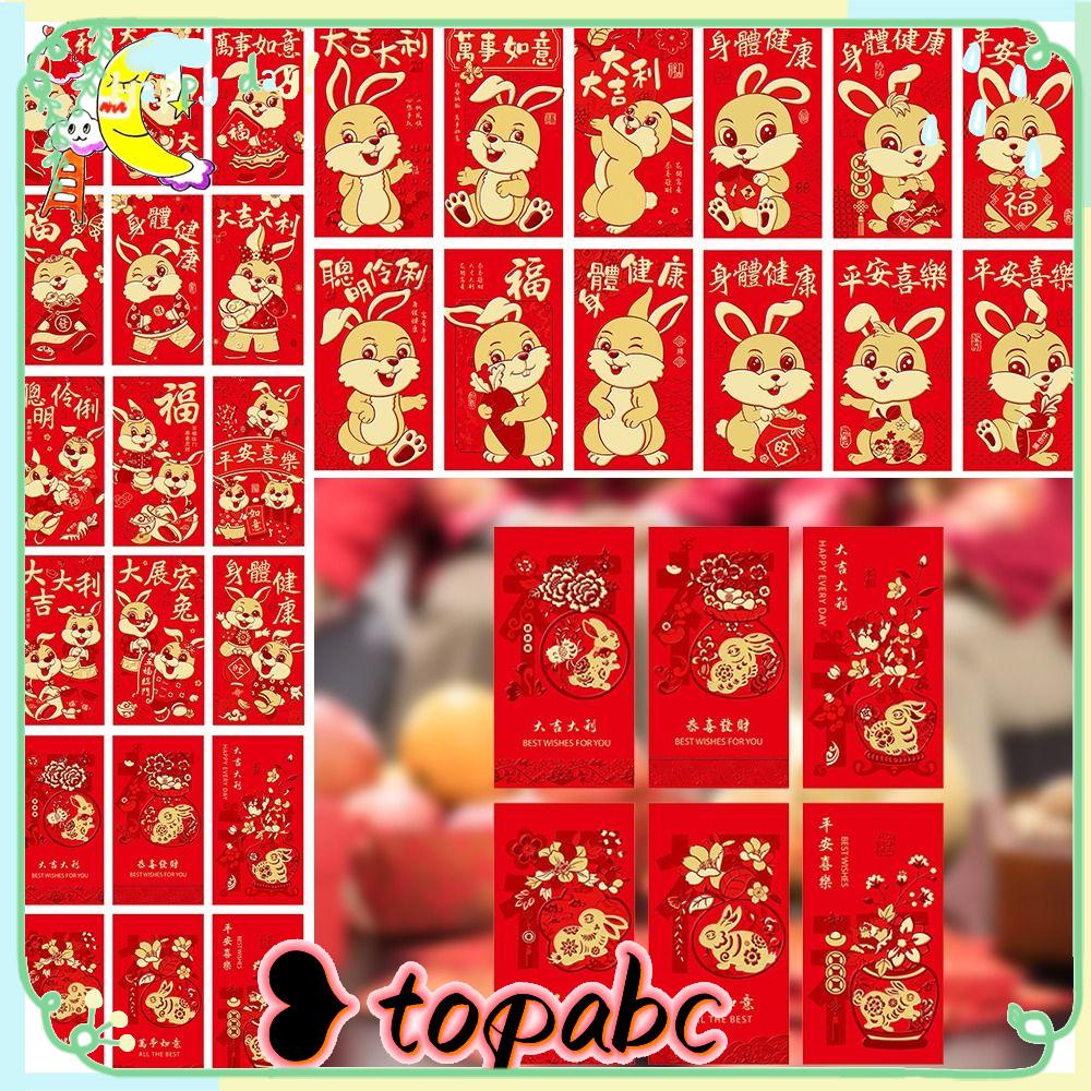 Top 18pcs/set Amplop Merah Packetenvelope Festival Musim Semi Tahun Kelinci Hongbao