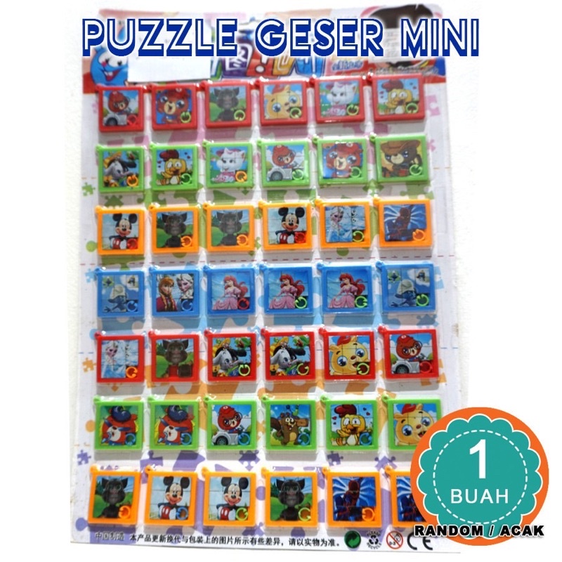 mainan puzzle geser kotak acak kecil / puzle geser 9 kotak / mainan edukasi anak murah