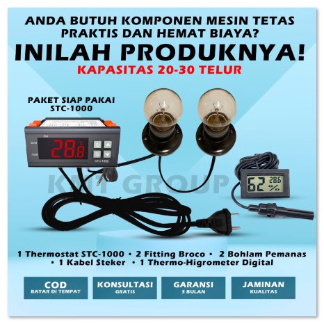 Paket Siap Pakai 2P THDS STC Thermostat Termostat Pemanas Hygrometer untuk Mesin Tetas