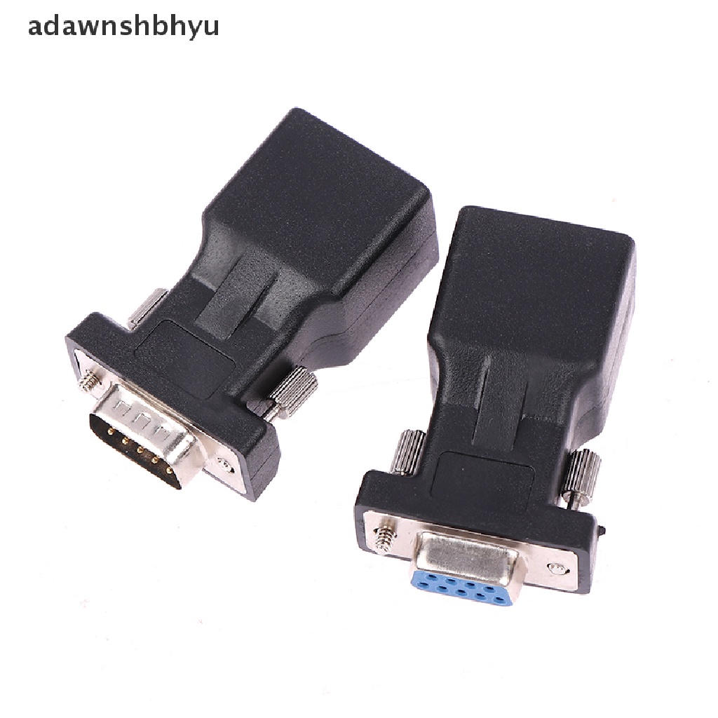 Adawnshbhyu 1Pc DB9 RS232 Male/Female to RJ45 Female Adaptor COM Port to LAN Ethernet Port Converter ID