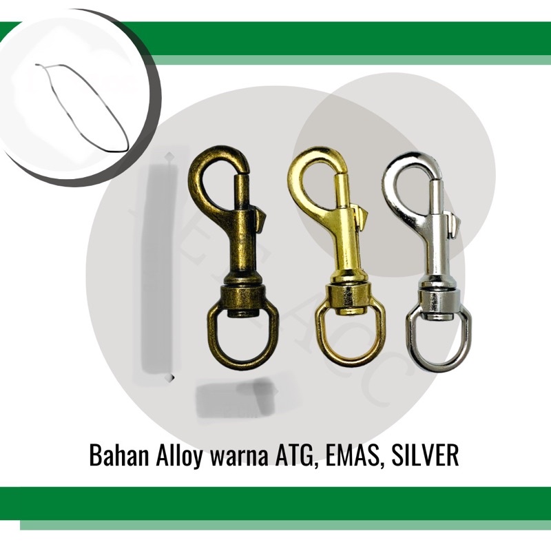 kait pengait tas snap hook anjing dll snap hook silver brass atg