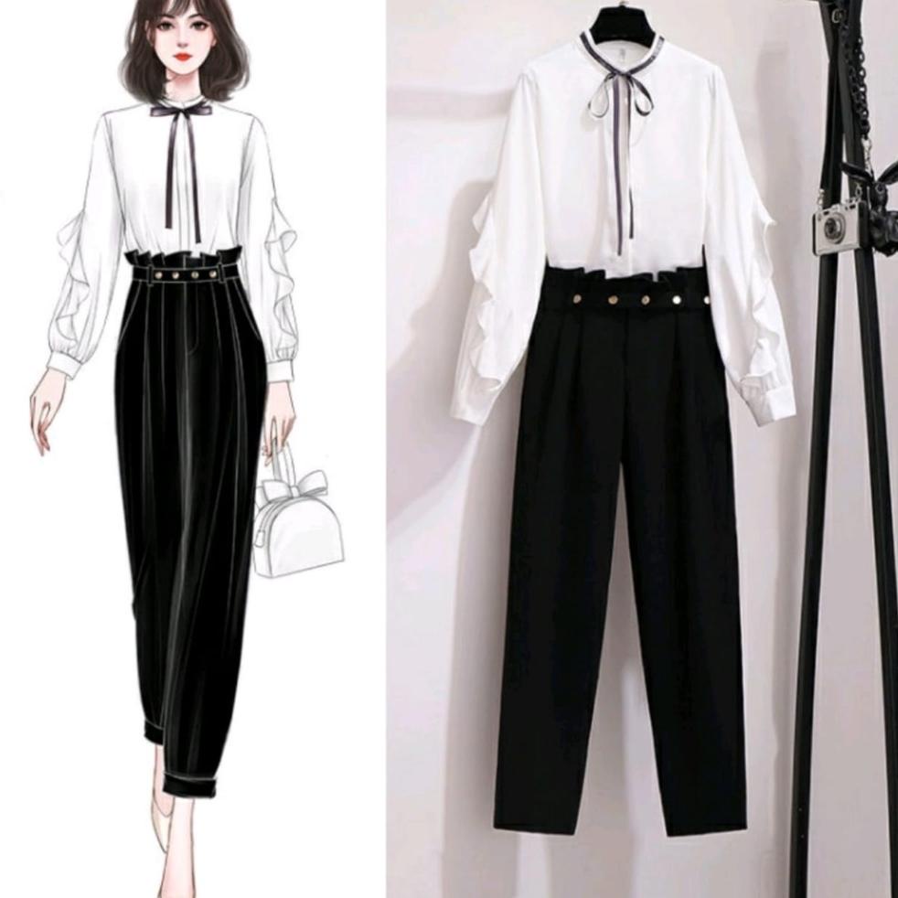 [AMB.11De22ᵀ] Nomi One Set Korean Style Setelan Baju Celana Wanita Premium