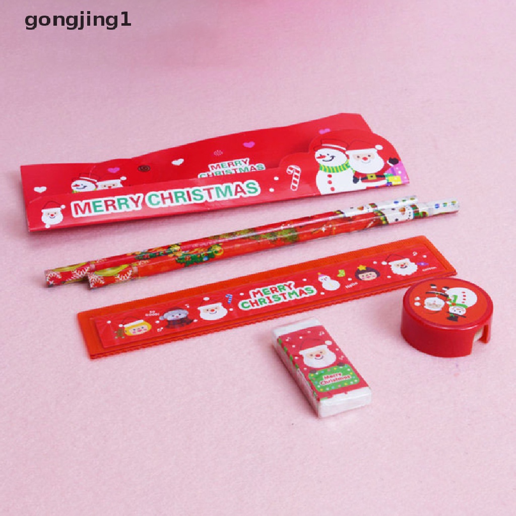 Ggg 5Pcs /Pack Set Alat Tulis Natal Lucu Pengasah Pensil Alat Tulis Kado Sekolah ID