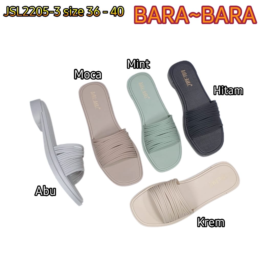 sandal karet jelly bara bara import sendal wanita murah barabara cewek JSL2205-3