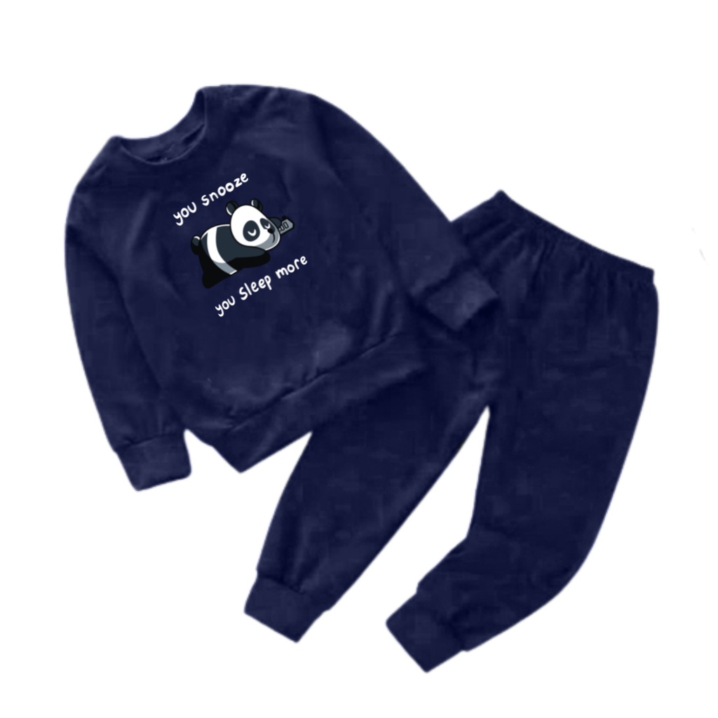 Setelan Sweater Anak Panda Sleep Oblong/Set Sweater Anak
