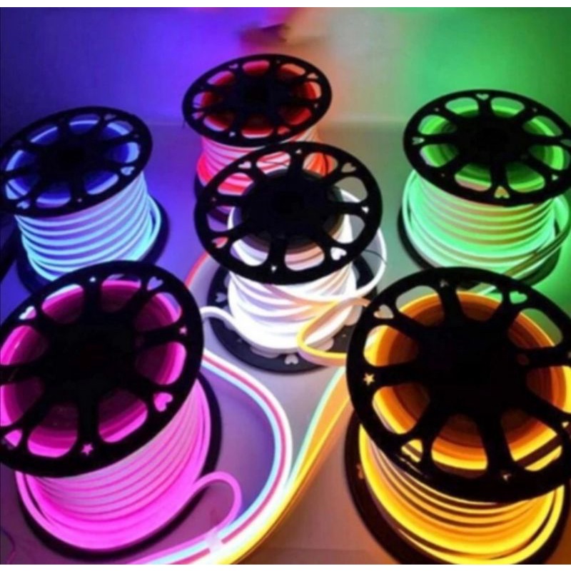 Lampu Neon Flex 15M + socket waterproof / selang flexible led elastis paket lengkap 15m udah siap pakai tinggal colok