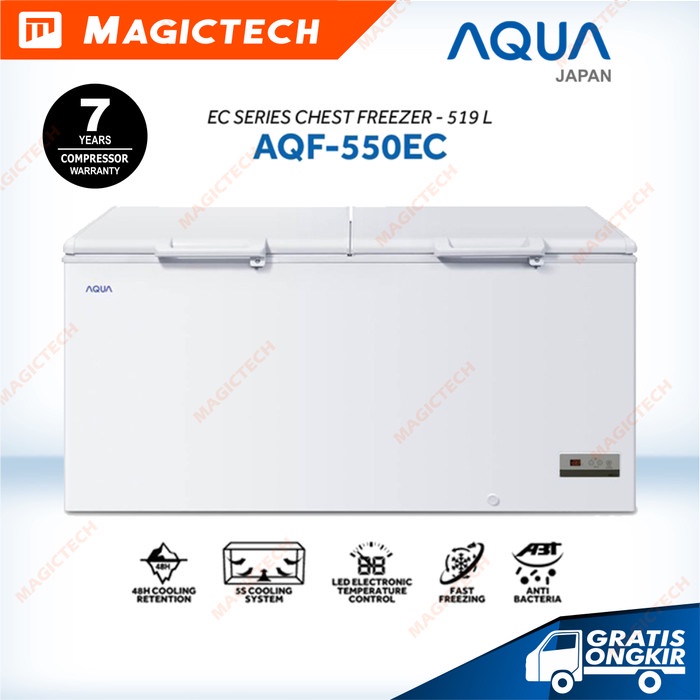CHEST FREEZER AQUA AQF-550EC / AQF-550 ANTI BACTERIA 519 LITER