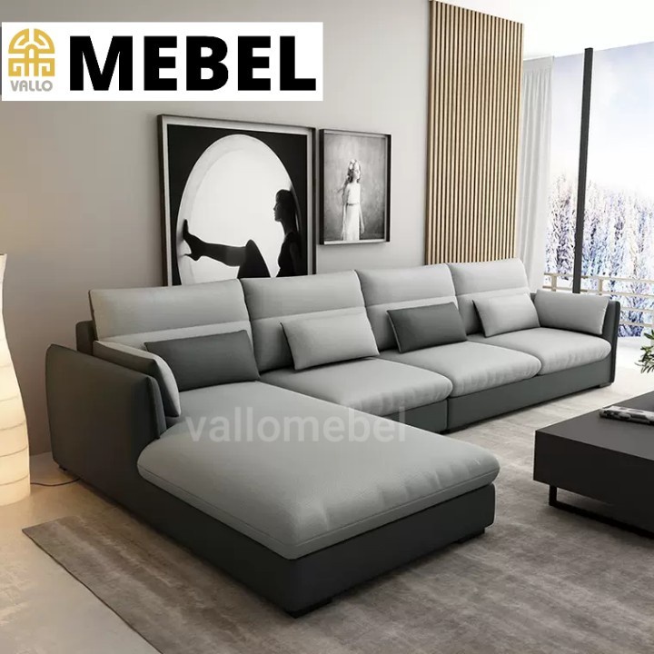 Sofa Minimalis Ruang Tamu Kecil / Sofa Leter L / Sofa Warna Abu / Sofa L Sudut