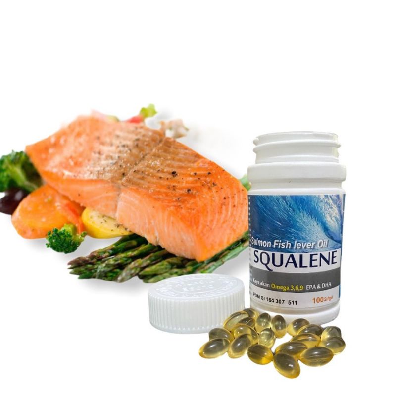 [BISA COD] SALMON FISH LIVER OIL SQUALENE ORIGINAL | MINYAK IKAN SALMON SQUALENE ORIGINAL | Kaya Aka