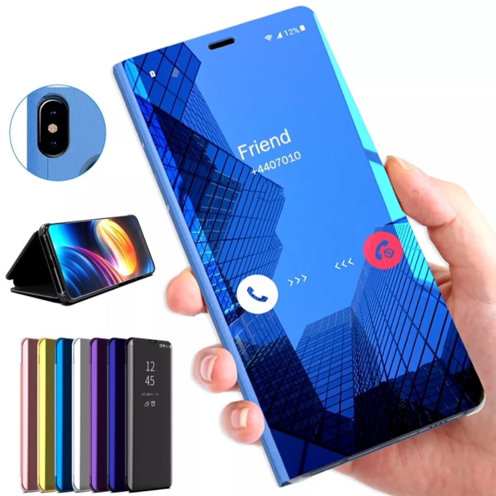 REALME C17 C15 C12 C11 2020 C3 C2 C1 REALME NARZO 30A Flip Cover Clear View Mirror Standing Flip Case