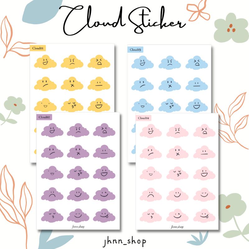 

Cloud Sticker / Emoticon / Stiker Emoji / Stiker Aesthetic