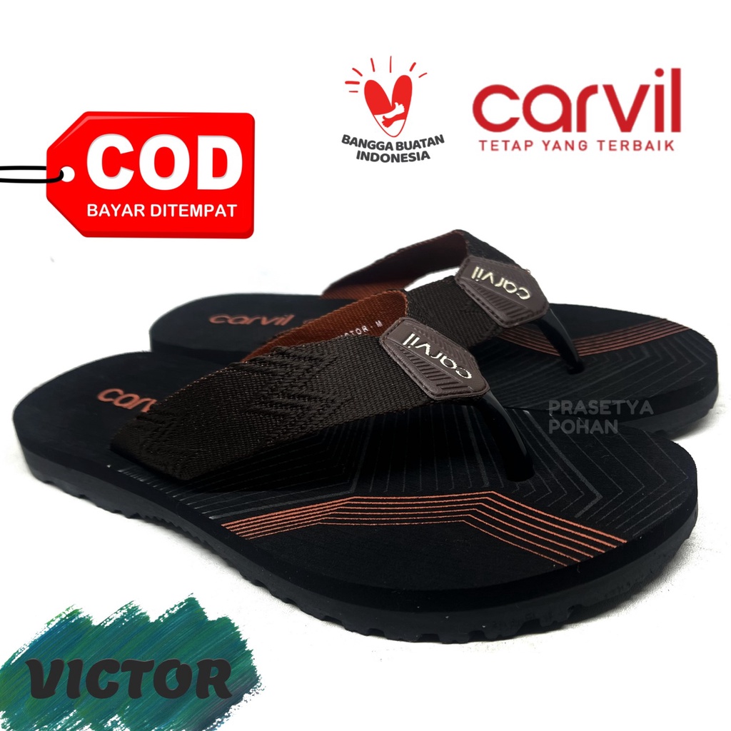 Sandal Pria Carvil Ukuran Besar 43 dan 44 Original Anti Air - Sendal Size JUMBO