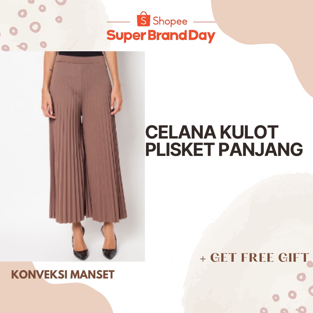 CELANA KULOT PANJANG PLISKET/BISA COD/HARGA PROMO/BAYAR DI TEMPAT/PROMO/DISKON
