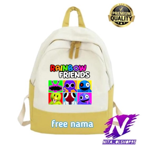 tas ransel sekolah anak rainbow friends bisa custom tambah nama