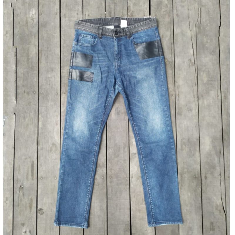 Celana Jeans MLB Biru tua Thrift , second Original