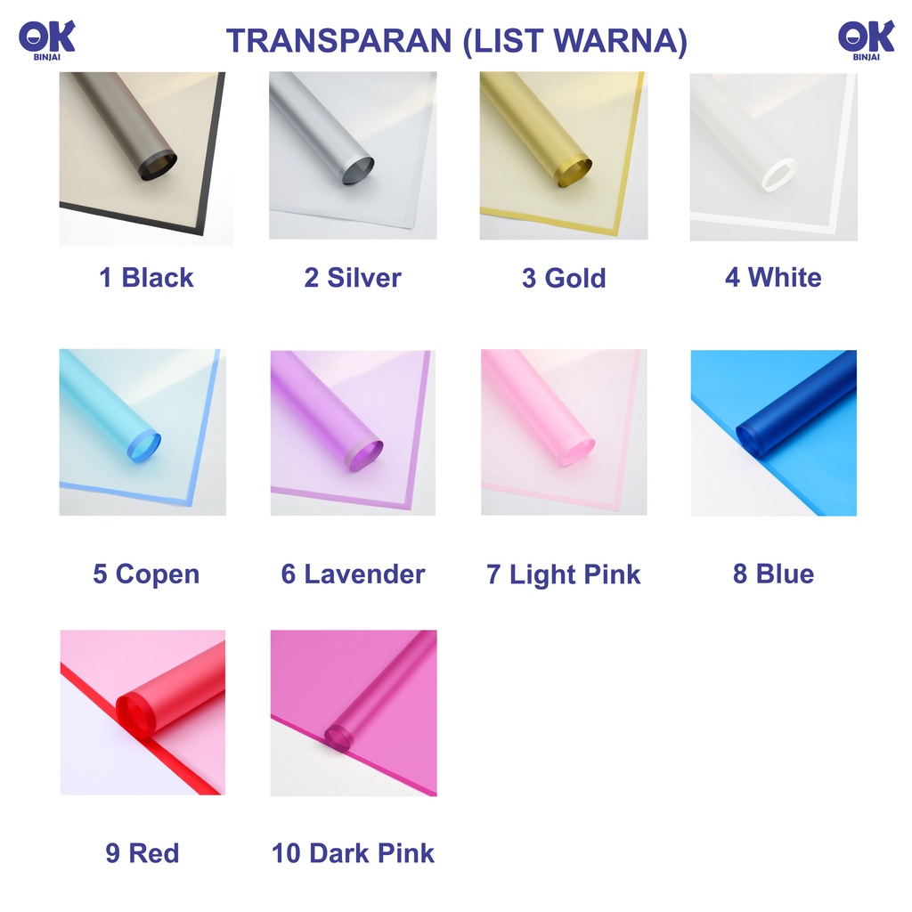 

OKB Kertas Buket Cellophane Transparan List Frame Les Bungkus Bunga Flower Wrap Wrapping Paper