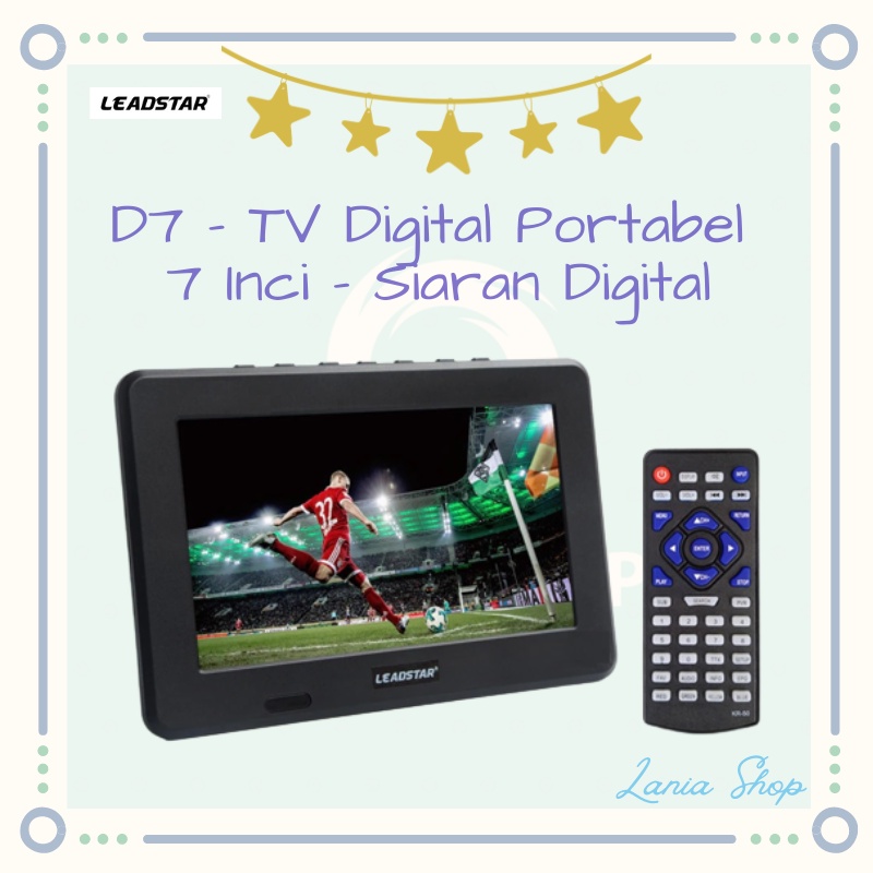 LEADSTAR D7 - TV Digital Portabel 7 Inci - Support Siaran Digital