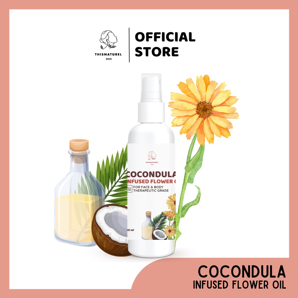 Cocondula - Calendula Flower Infused Coconut Oil - for face and body