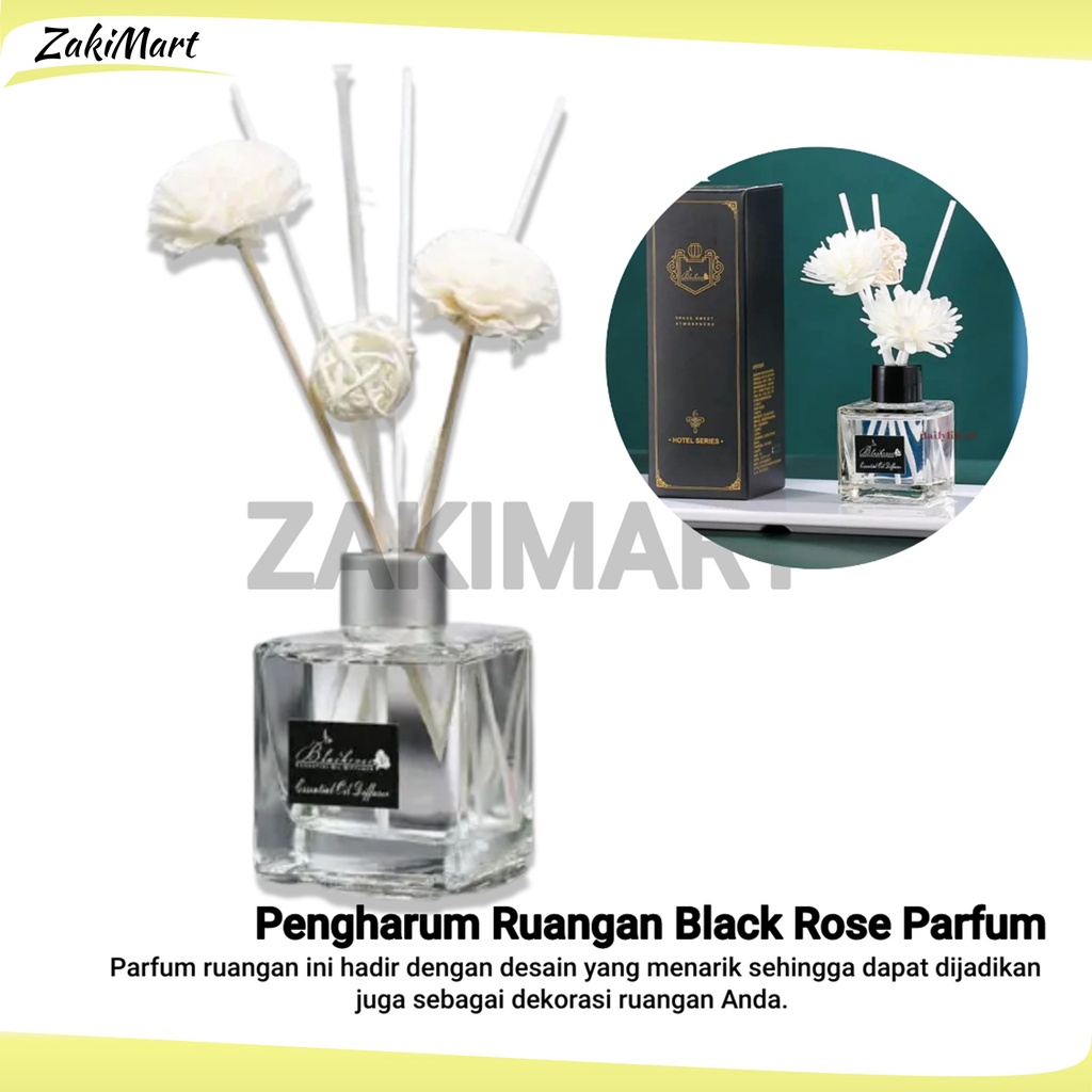 Pengharum Ruangan Black Rose Parfum Diffuser Reed Stick Rattan Ball