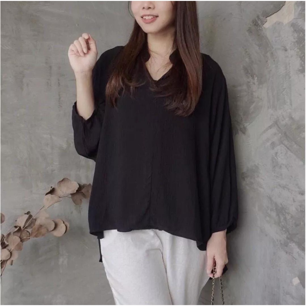 Naomi Blouse Crinkle | Atasan Crinkle Premium | Atasan Wanita Terbaru | Kemeja Oversize Wanita | Basic Top Blouse | Atasan Wanita | Kemeja Blouse | Kemeja Polos | Crinkle Blouse