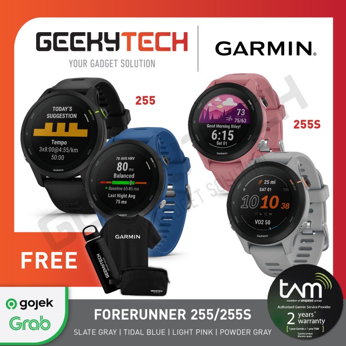 Garmin Forerunner 255 / 255S / FR255 / FR255S - Garansi Resmi - 255S Powder Gra