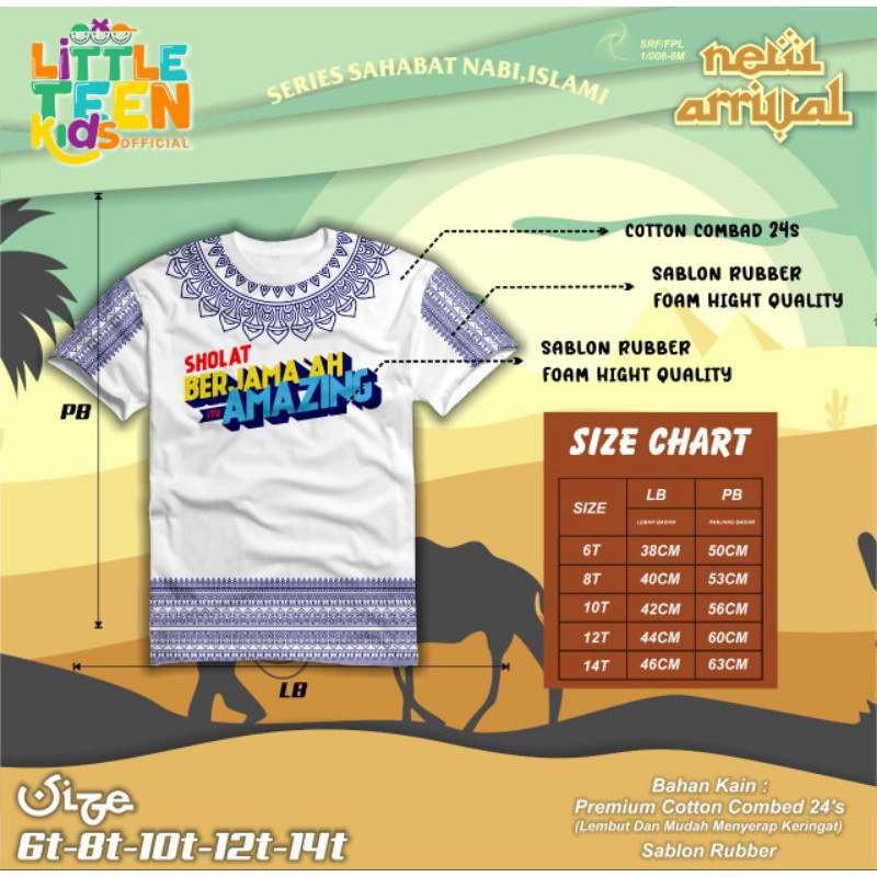 KAOS SERIES SAHABAT NABI&amp; EDISI MUSLIM LITTLE TEEN KIDS OFFICIAL SIZE 6-14 t