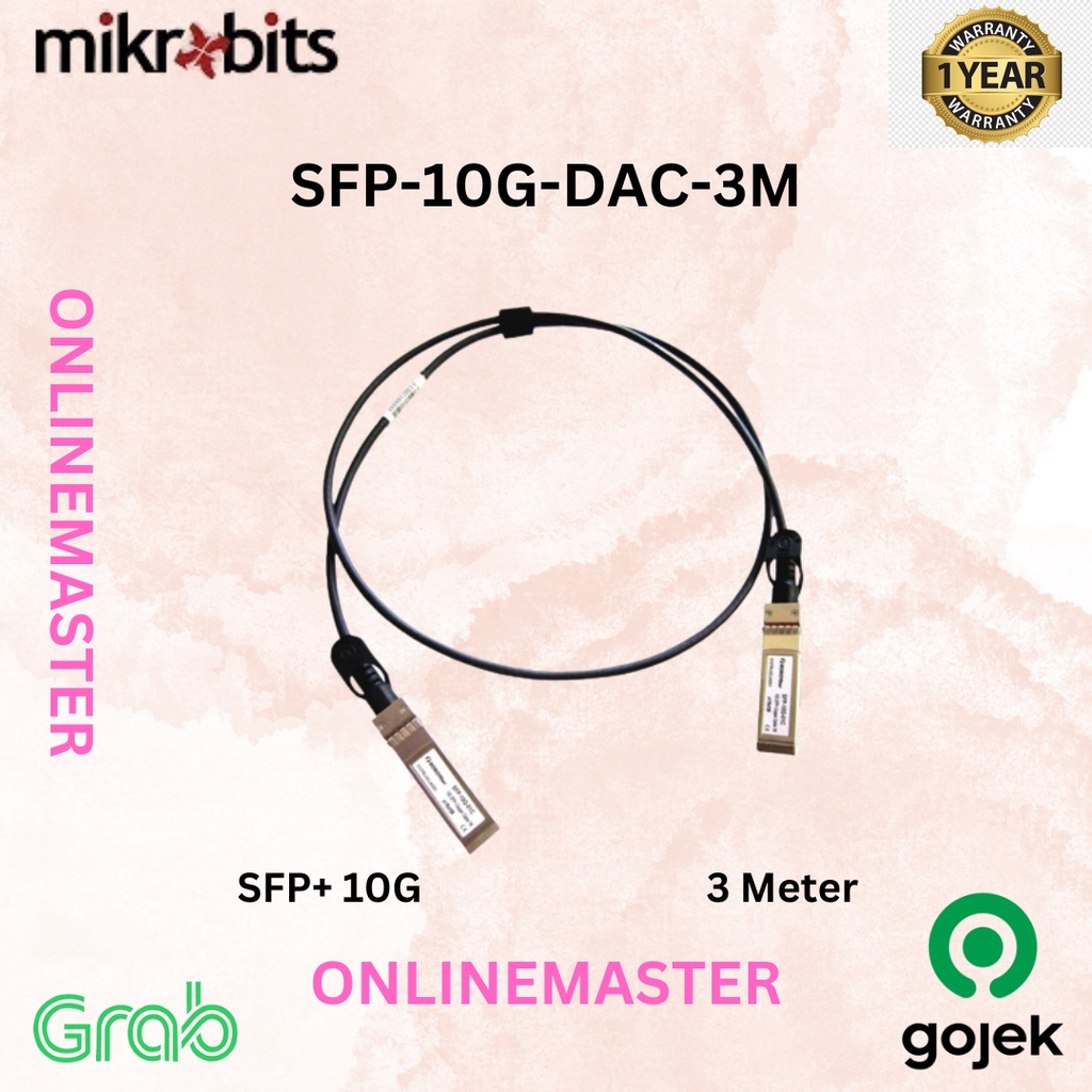 Mikrobits SFP+ Direct attach cable 10G 3M SFP-10G-DAC-3M