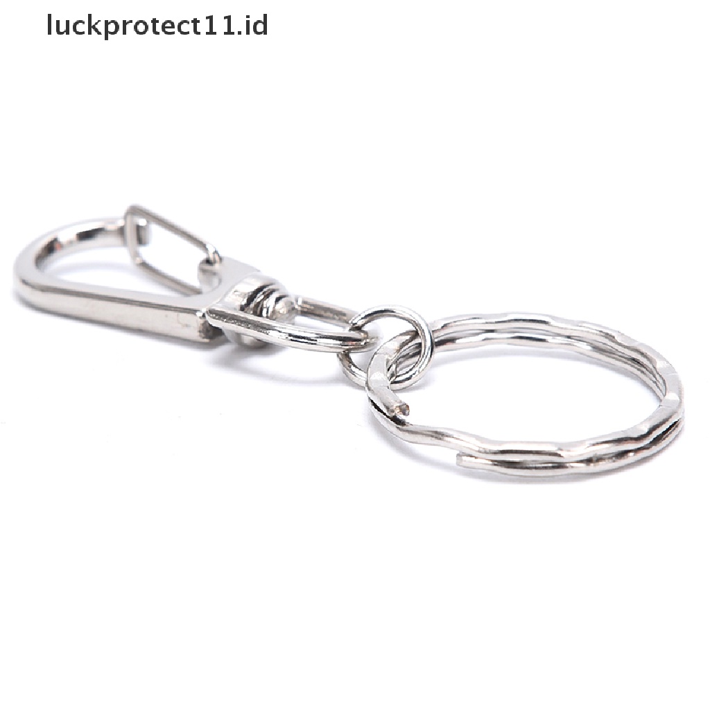 /Fashion Hot// Fashion// 10Pcs 25mm Keyring Ripple Lobster Clasp Gantungan Kunci Rantai Pendek Split Ring DIY.