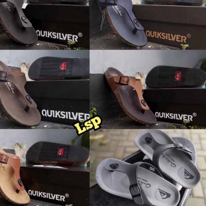 EXCLUSIVESandal Quiksilver Premium Sandal Kulit Pria Terbaru Sendal Casual Wanita Sendal Jepit Japit