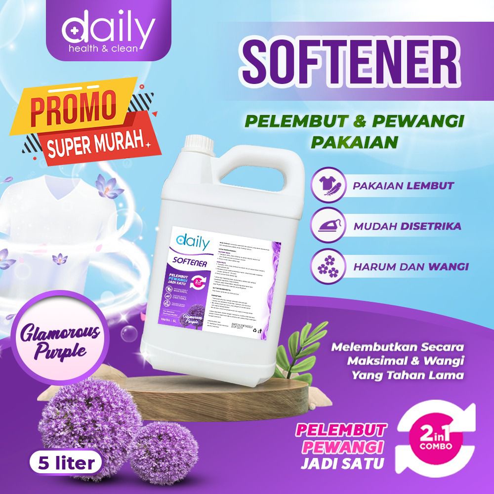 SOFTENER 2IN1 PEWANGI DAN PELEMBUT PAKAIAN 5 LITER  DAILY SOFTENER CHERRY BLOSSOM