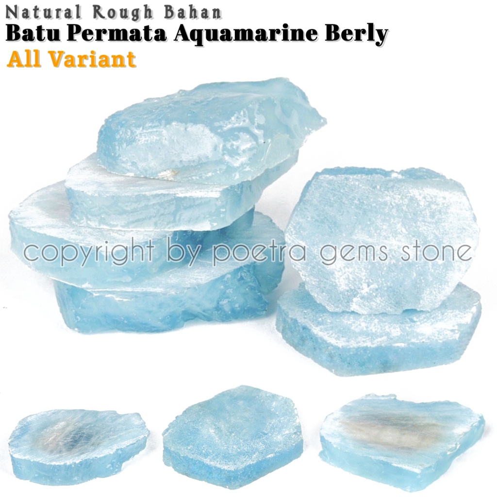 Natural Rough Bahan Batu Permata Blue Aquamarine Berly