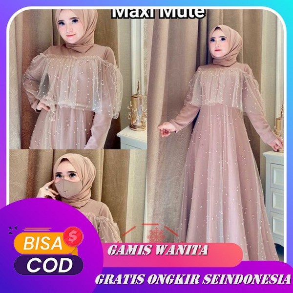 Promo Raisa Maxy Gamis Wanita Model Terbaru 2021 Mewah Gamis Remaja Modern Simple Elegan Dress Murah