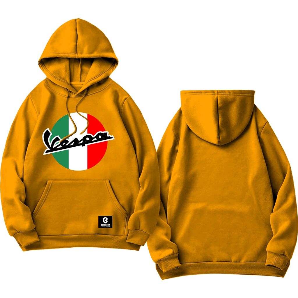 BRIGO X Vespa ITALY Jumper Hoodie II Sweater Hoodie BRIGO Sablon DTF Fleece Cotton M-XXL (Pria &amp; Wanita) Free stiker&amp;Gantungan Kunci