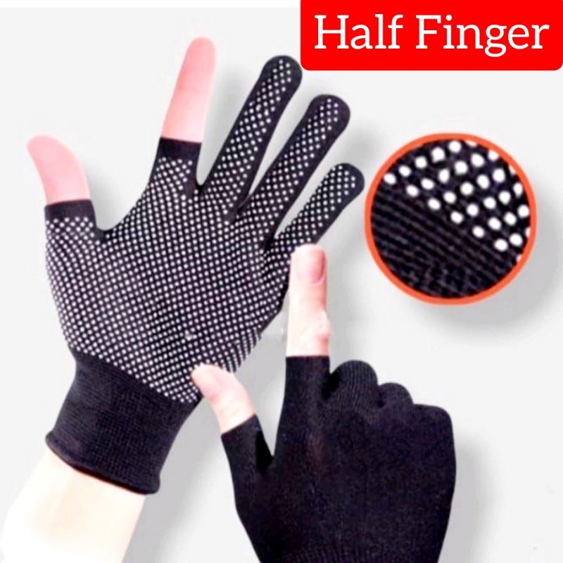 Sarung Tangan / Gloves Mancing Anti Slip Untuk Jigging Casting Popping-Half Finger
