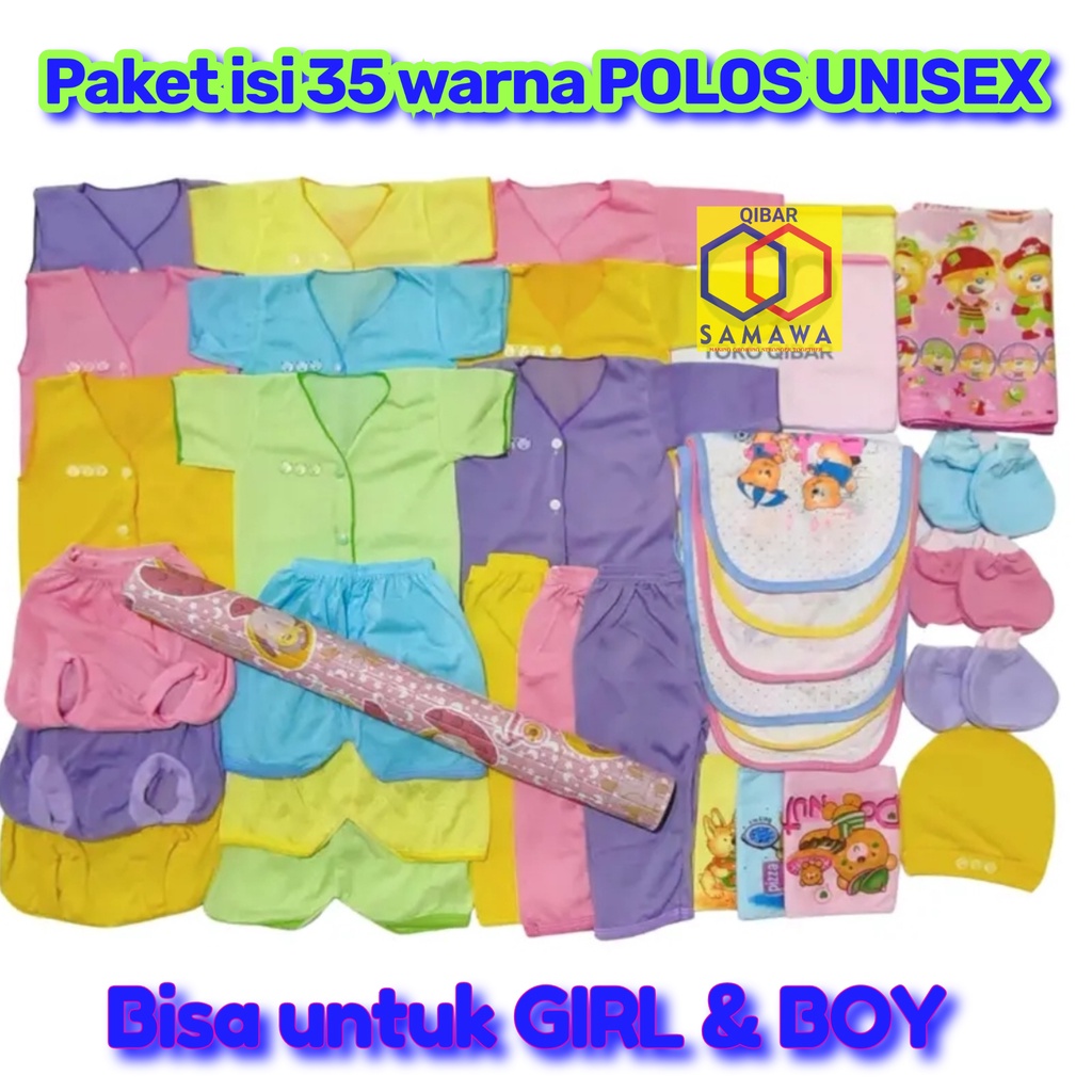 35pcs Paket Baju Bayik Baru Lahir  New Born Murah Lembut KOMPLIT  BEDONG + PERLAK