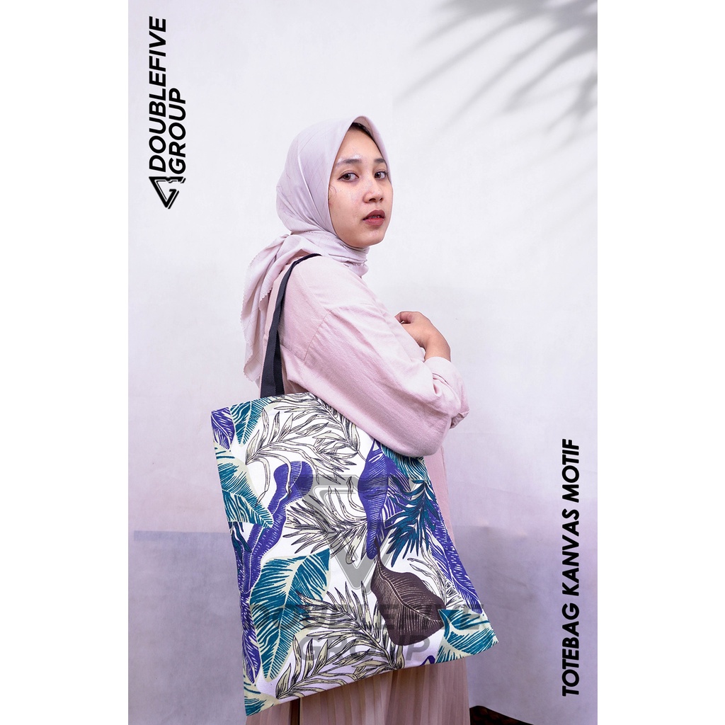 Totebag Wanita - Tote Bag Resleting - Tote Bag Kanvas - Tote Bag Pria - Totebag Wanita Kanvas Motif