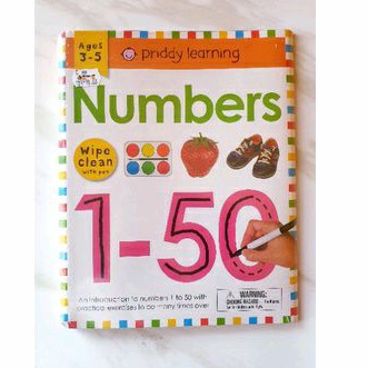 Buku Anak Numbers Priddy Wipe and Clean