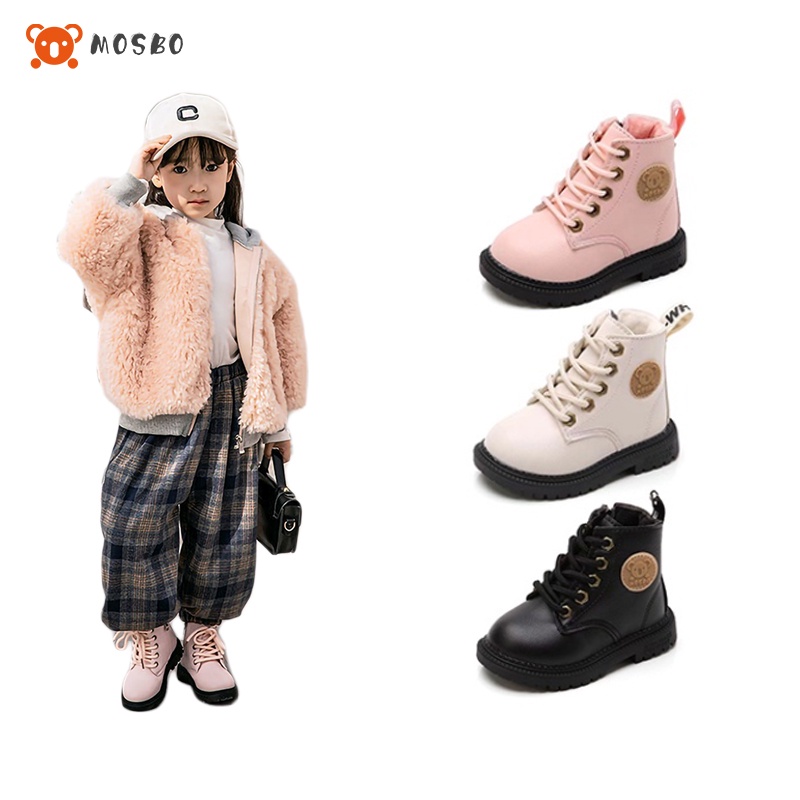 MOSBO Sepatu Boots Anak Sepatu Bots Sneaker Anak Perempuan Sekolah 1-5 Tahun Import