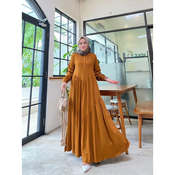 GAMIS PREMIUM RAYON TWILL UNIQLO TERBARU ZAHRA DRESS RFILLY