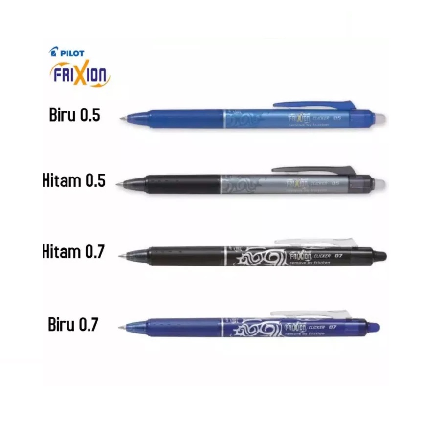 

PULPEN PEN CLICKER CLIK - PILOT FRIXION (BISA DIHAPUS / ERASABLE 0.5 MM