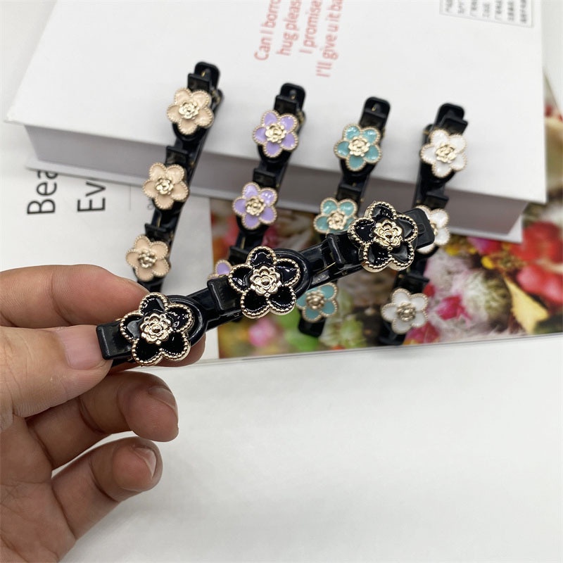 Wanita Korea Fashion Bunga Kupu-Kupu Poni Samping Klip Rambut Gadis Vintage Elegan Duckbill Jepit Rambut Wanita Manis Sederhana Braided Hair Pin Aksesoris Rambut