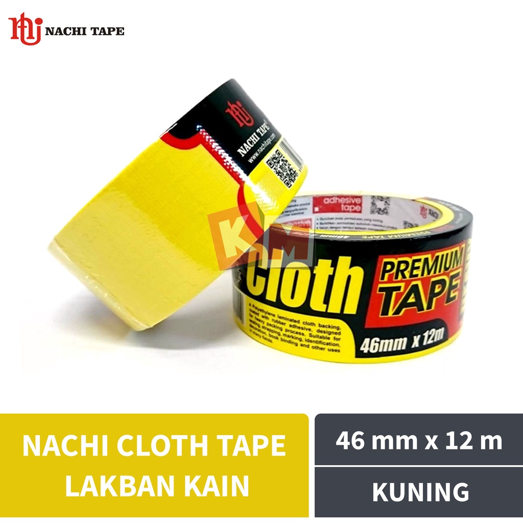 

Lakban Kain Kuning Nachi Cloth Tape 46 mm / 2 Inch x 12 meter / 46mm