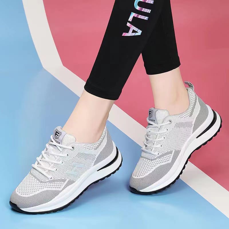 ♫ Megata ♫ SP033 (Tanpa Kotak) Sepatu Sneakers Wanita Motif Sporty Model Korea Fashion Casual Sport Santai Olahraga Import