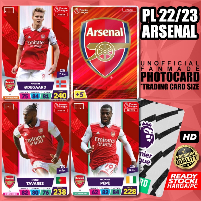 Photocard Player PL ARSENAL 2022/23 Unofficial Trading Card Kartu